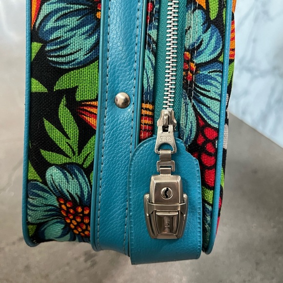 Vintage Daisy luggage retro luggage Floral print overnight bag vintage suitcase - Picture 6 of 11